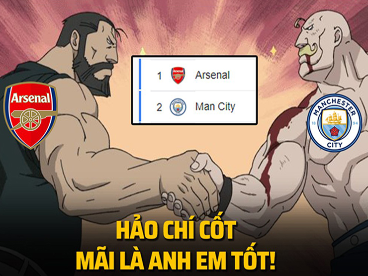 Ảnh chế: Man City bị cầm chân giúp Arsenal giữ vững ngôi đầu bảng