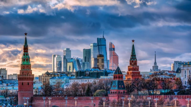 Khu cao ốc tài chính ở Moscow nhìn từ Điện Kremlin. Ảnh: Getty Images