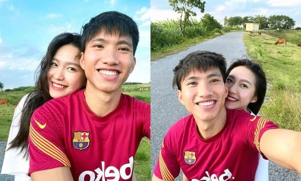 Sau khi công khai hẹn hò, Đoàn Văn Hậu và Doãn Hải My chăm chỉ đăng hình bên nhau