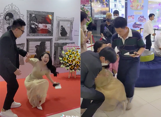 Nam Anh bị hù dọa, ngã sõng soài trên thảm đỏ, Nhật Kim Anh suýt hớ hênh - 2