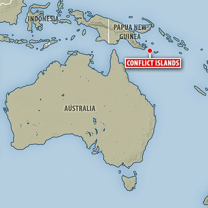 Quần đảo Conflict trên bản đồ (ảnh: Dailymail)