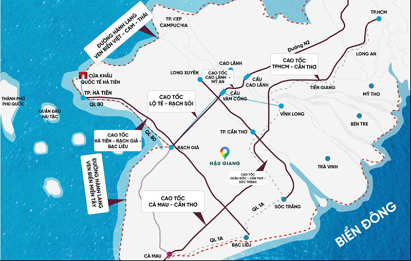 Hậu Giang sẽ có cao tốc nối với Cà Mau, Cần Thơ vào năm 2025. Đồ họa: Duy Quang.