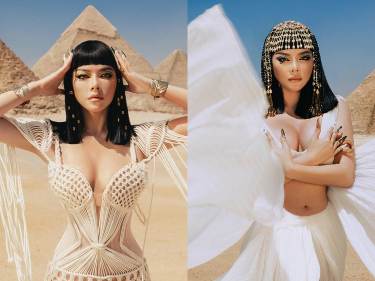 Trong bộ ảnh chụp tại Ai Cập mới đây, ê-kíp Lý Nhã Kỳ tiết lộ nữ diễn viên sinh năm 1982 có vòng 1 tự nhiên "khủng" nhất nhì Vbiz hiện nay. Vì thế cô không ngần ngại lựa chọn những trang phục tận dụng ưu điểm này để "đốt mắt" người nhìn.
