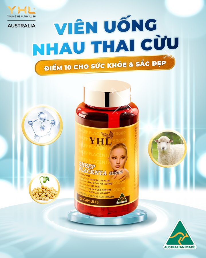Viên uống nhau thai cừu YHL chứa nhiều dưỡng chất 100% thiên nhiên&nbsp;