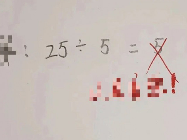 Giáo dục - du học - Bài Toán Tiểu học: "25 : 5 = 5" bị giáo viên gạch sai, nhìn kĩ vào đề bài ai cũng tới tấp khen người ra đề quá thông minh!