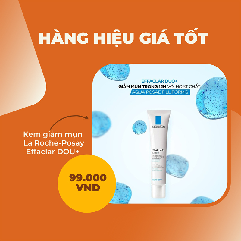 Kem giảm mụn thâm và thông thoáng lỗ chân lông La Roche-Posay Effaclar DOU+ 15ml hiện giảm hơn 50% chỉ còn 99.000 đồng.