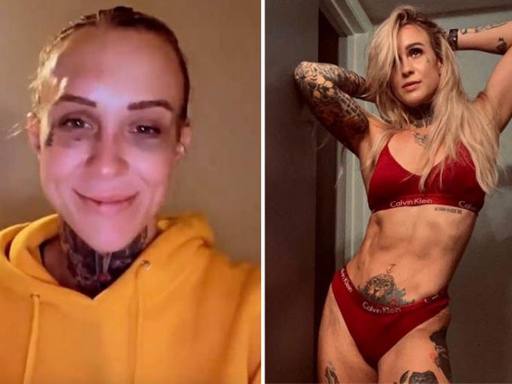 Thể thao - Mỹ nhân Boxing tay trần "xăm trổ toàn thân", bị đánh thâm tím hai mắt