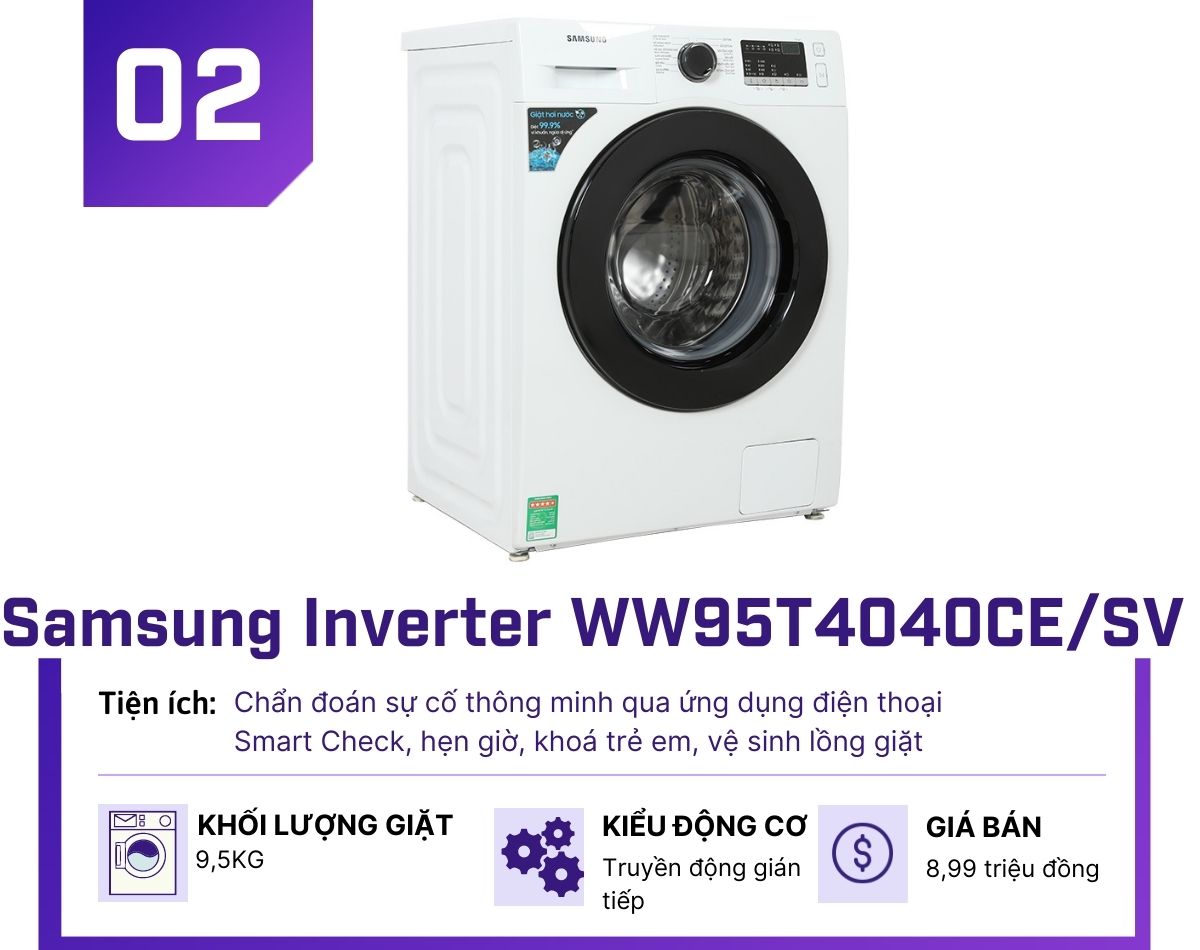 5 máy giặt Inverter cửa trước nổi bật nhất tháng 8, chỉ từ 5,7 triệu - 2