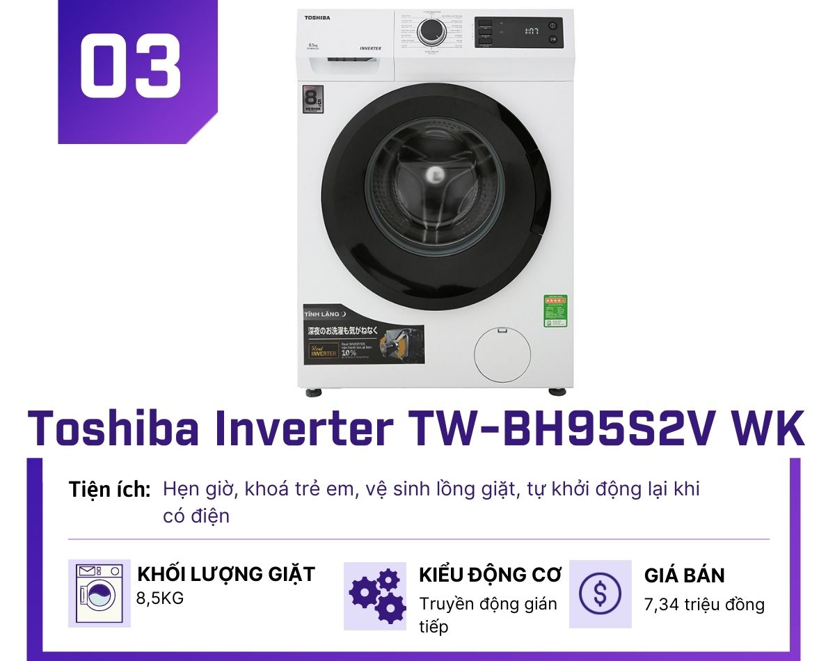 5 máy giặt Inverter cửa trước nổi bật nhất tháng 8, chỉ từ 5,7 triệu - 3