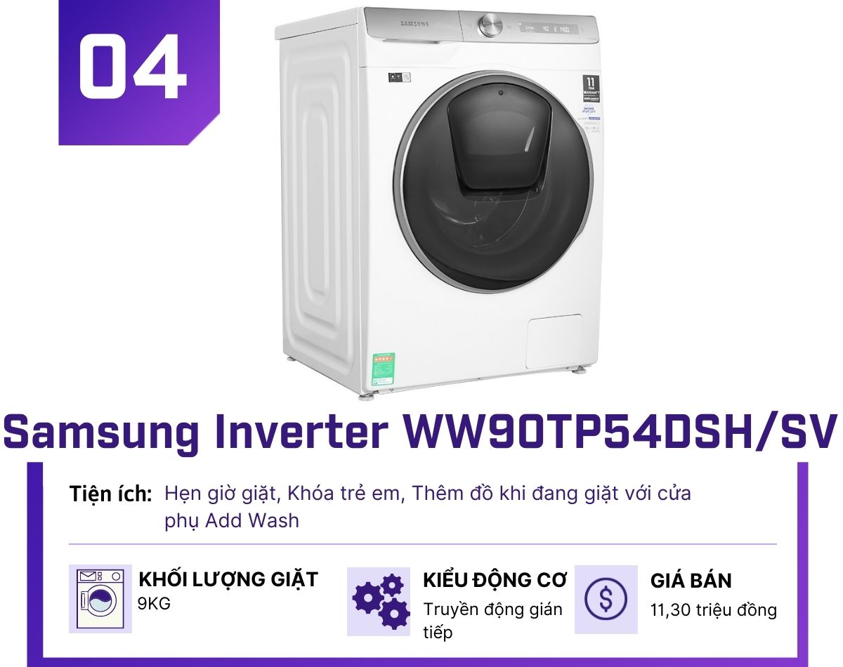 5 máy giặt Inverter cửa trước nổi bật nhất tháng 8, chỉ từ 5,7 triệu - 4