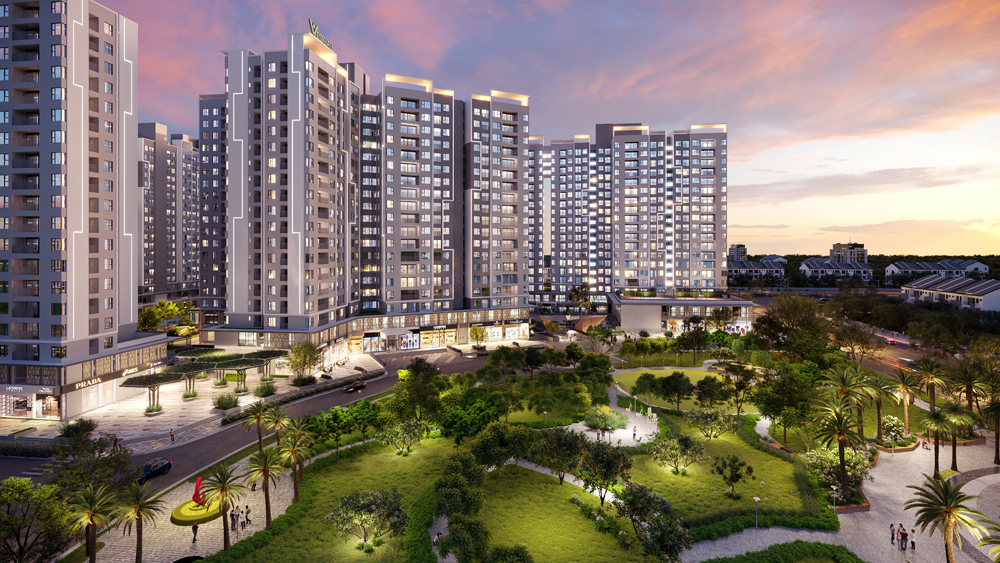 Khu phức hợp Westgate sở hữu mảng xanh rộng lớn. Phối cảnh