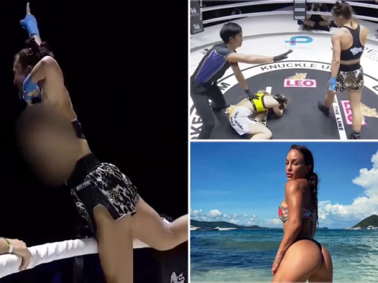 Thể thao - Đả nữ vạch áo khoe "vòng 1" trên võ đài, kiều nữ bikini Boxing cũng phải nể