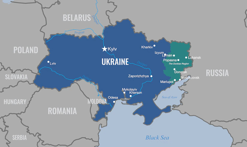 Bản đồ các khu vực đang là “điểm nóng” chiến sự ở Nga (ảnh: CNN)