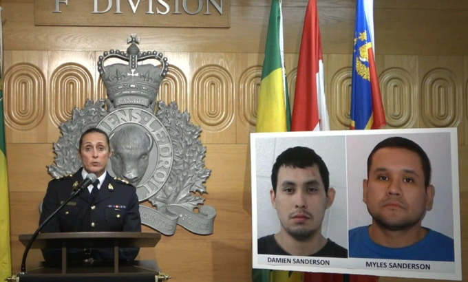 Cảnh sát Canada công bố ảnh 2 nghi phạm gây ra vụ tấn công hàng loạt bằng dao (ảnh: CNN)