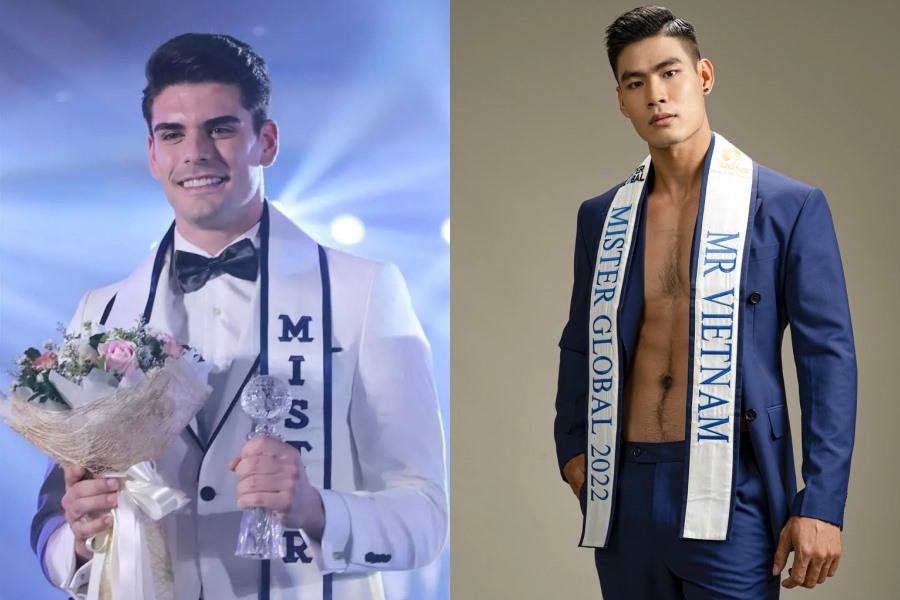 Danh Chiếu Linh của Việt Nam (bên phải)&nbsp;lên thay thế Nam vương "Mister Global 2021"