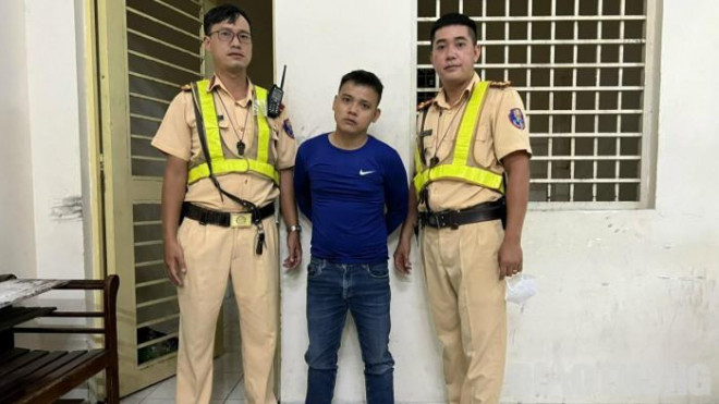 Lộc thời điểm bị CSGT bắt giữ.