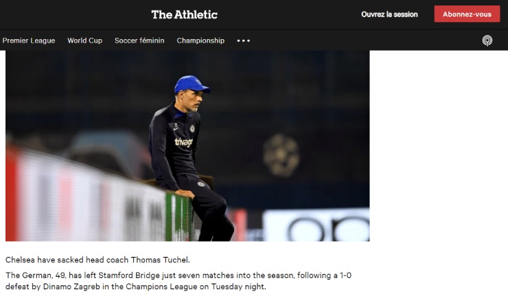 Theo The Atheltic, Tuchel sẽ bị Chelsea sa thải bất kể kết quả trận đấu vói Dinamo Zagreb ra sao