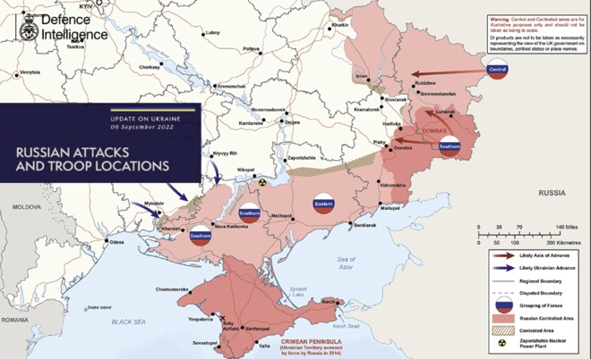 Diễn biến chiến sự ở Ukraine tính đến ngày 6/9.