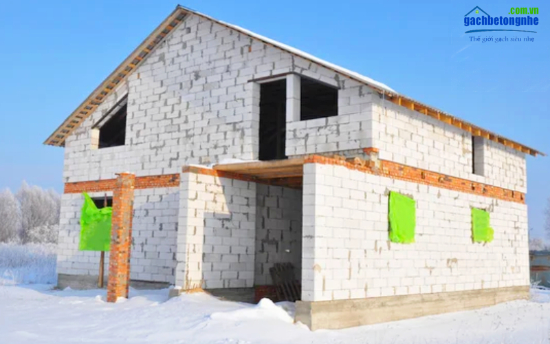 Căn nhà xây bằng gạch AAC Block tại Nga