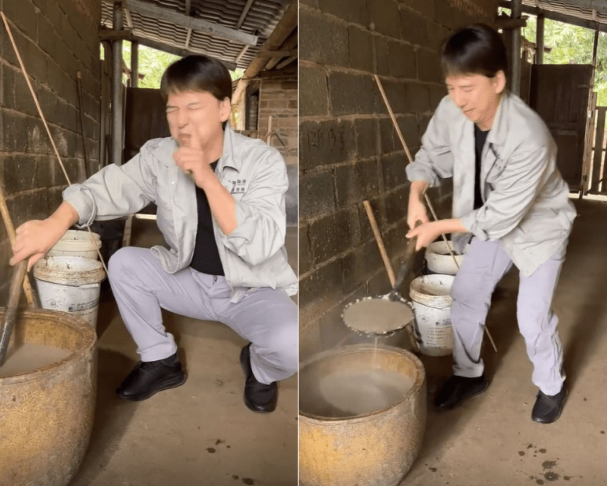 Tào Vinh rời làng giải trí về quê chăn lợn. 