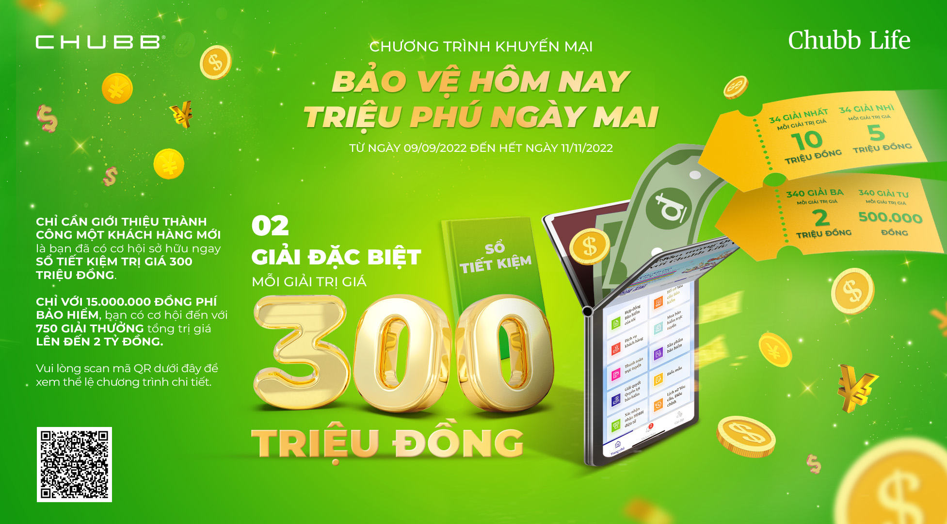 Tham gia bảo hiểm nhân thọ cùng Chubb Life Việt Nam, cơ hội sở hữu sổ tiết kiệm 300 triệu đồng - 1