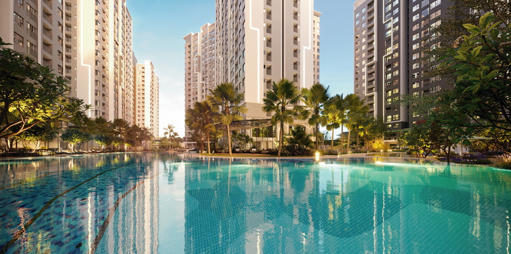 Khu phức hợp Westgate có quy mô khoảng hơn 2.000 căn hộ. Phối cảnh