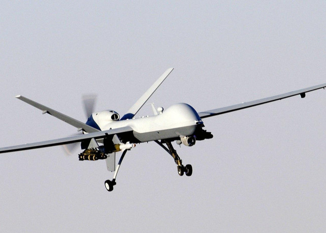 Máy bay không người lái MQ-9 Reaper được trang bị 2 tên lửa Hellfire để diệt các mục tiêu mặt đất. Ảnh minh hoạ