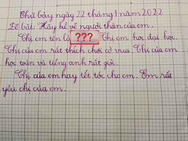 Giáo dục - du học - Học sinh khen chị gái nức nở trong bài văn, ai ngờ viết sai 1 từ khiến chị muốn "từ mặt" luôn