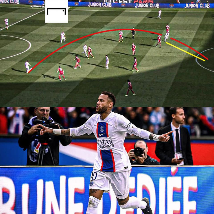 Messi lốp bóng đẳng cấp bằng chân trái để Neymar ghi bàn giúp PSG thắng Brest 1-0 để đòi lại ngôi đầu Ligue 1 từ tay Lens