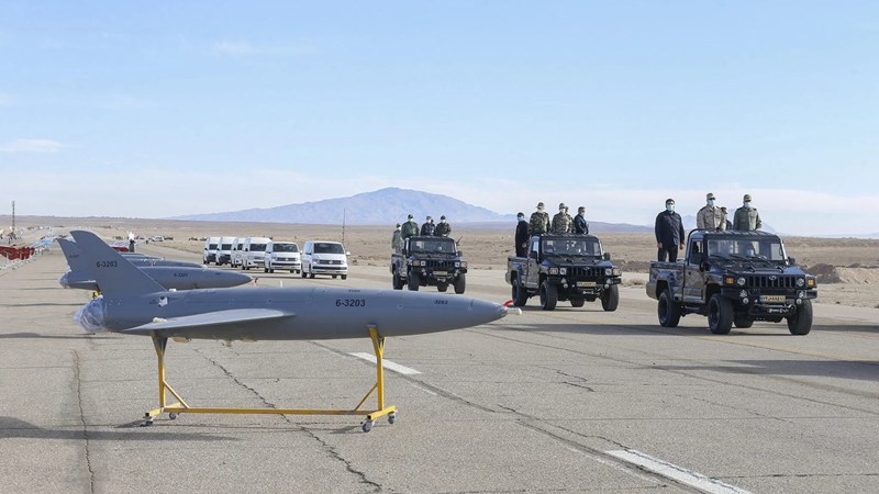 Một mẫu UAV của Iran được trưng bày.