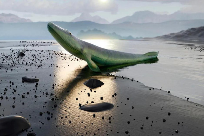 Chân dung "quái vật tổ tiên" tetrapod - Ảnh: Mark Garlick