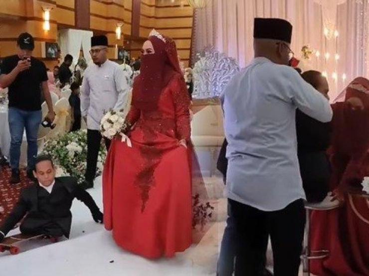 Bạn trẻ - Cuộc sống - Chuyện tình "đũa lệch": Cô dâu cưới chú rể cụt chân, không ngại bế chồng trong đám cưới