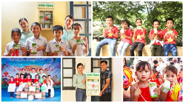 Niềm vui của thầy cô giáo, các học sinh xã Núa Ngam trong ngày Tết Trung Thu khi được tặng Tủ thuốc Bảo Thanh