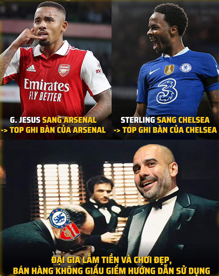 Arsenal và Chelsea cảm thấy biết ơn Man City.