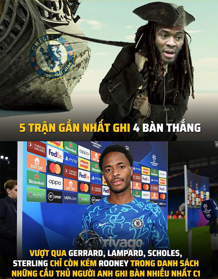 Sterling đang "gồng gánh" con tàu đắm Chelsea.