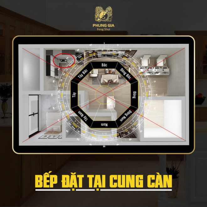 Nên chuyển vị trí bếp nếu phạm phải đại kị đặt ở cung càn. Ảnh: Phong thủy Phùng Gia cung cấp.