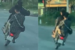 Tin tức trong ngày - Làm rõ hai thanh niên đi xe máy bốc đầu, lạng lách trên QL1