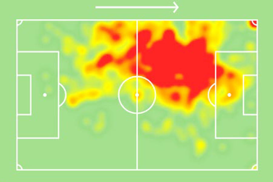 Neymar không chỉ hoạt động ở biên trái mà còn dạt giữa và thậm chí lùi sâu về sân nhà nhận bóng