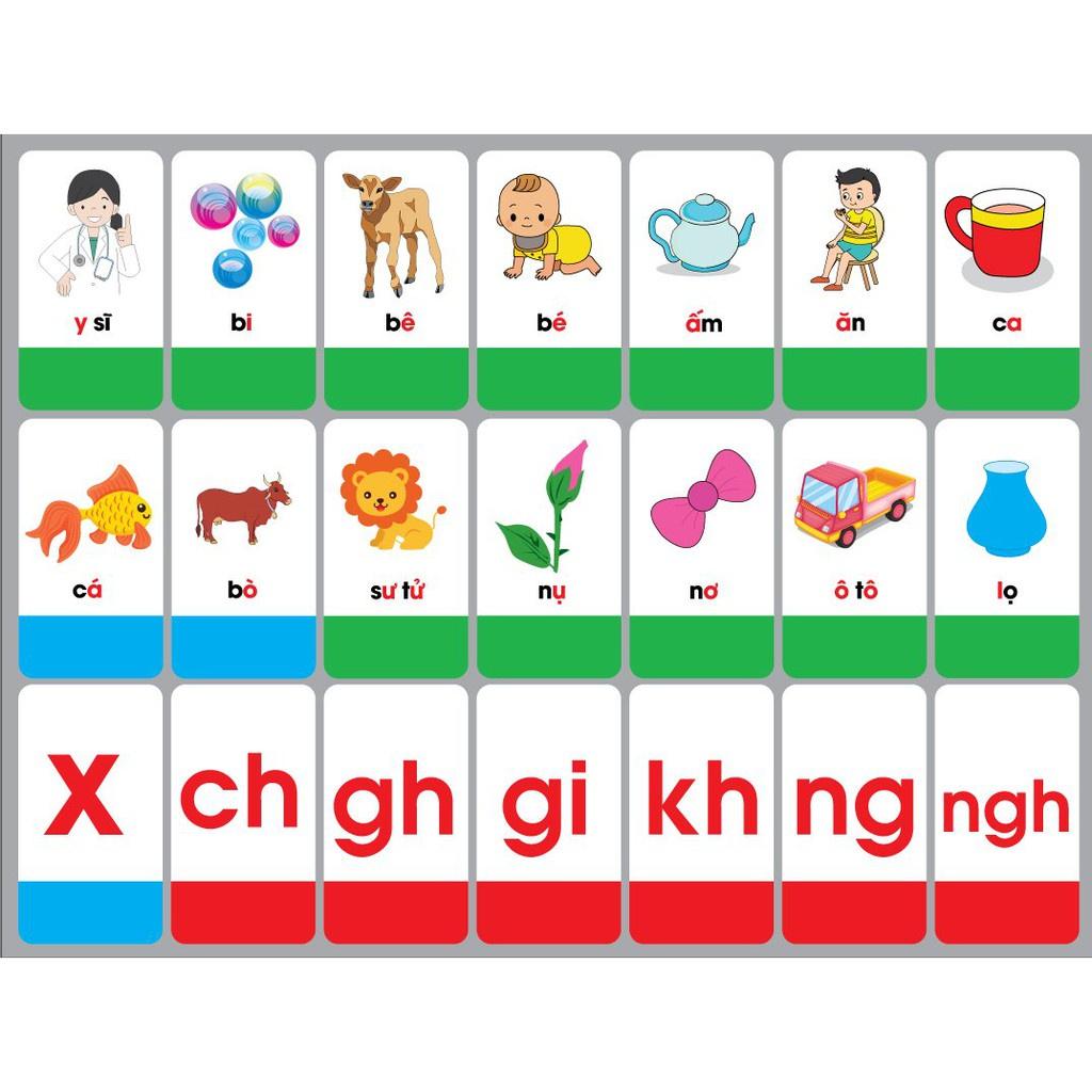 Bộ thẻ flashcard chữ ghép và chữ cái, chữ số cho bé học Tiếng Việt hiện có giá chỉ 15.000 đồng duy nhất trong hôm nay.