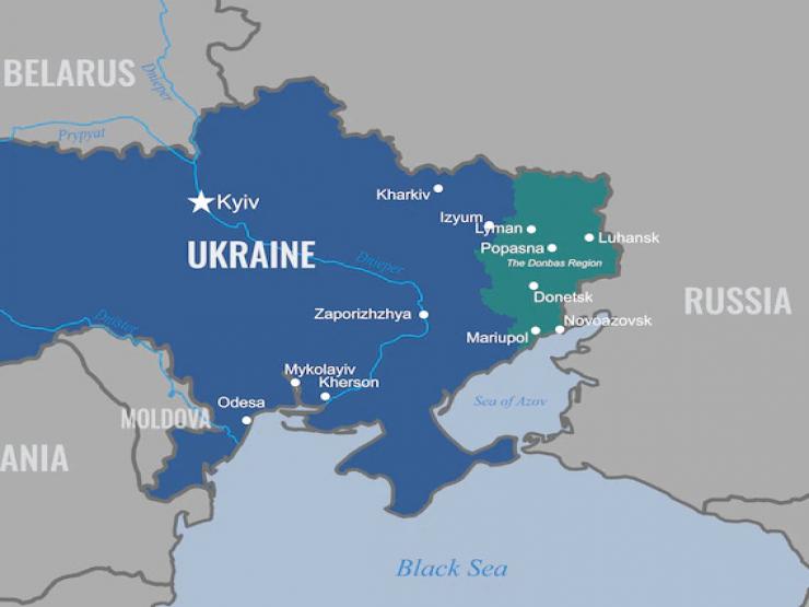 Kherson và Zaporizhia&nbsp;trên bản đồ (ảnh: AP)