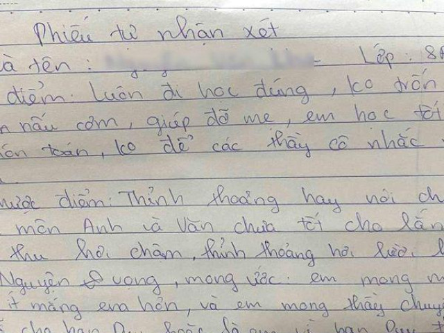 Bạn trẻ - Cuộc sống - Phiếu tự nhận xét của học sinh lớp 8 gây bão mạng xã hội vì quá thật thà