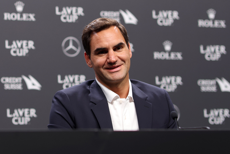 Federer trong buổi họp báo Laver Cup 2022