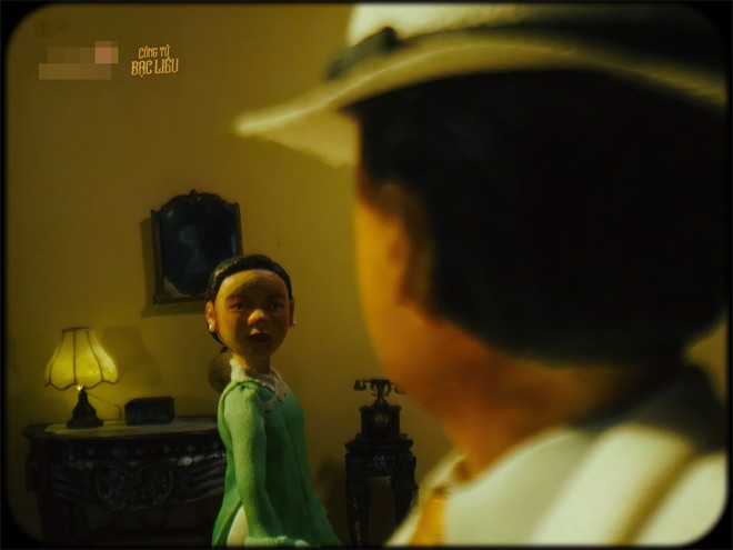 Mô hình nhân vật tái hiện hình ảnh công tử Bạc Liêu cùng 2 người phụ nữ quan trọng trong cuộc đời ông