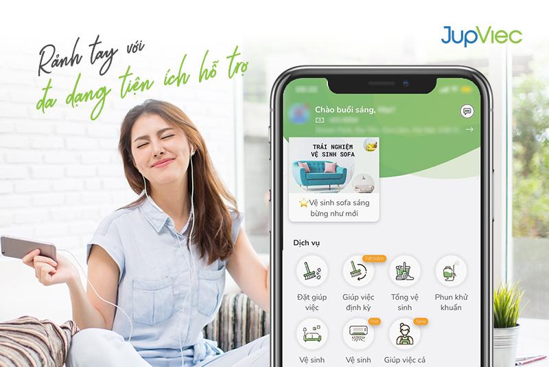 Hình ảnh giao diện chính của ứng dụng JupViec