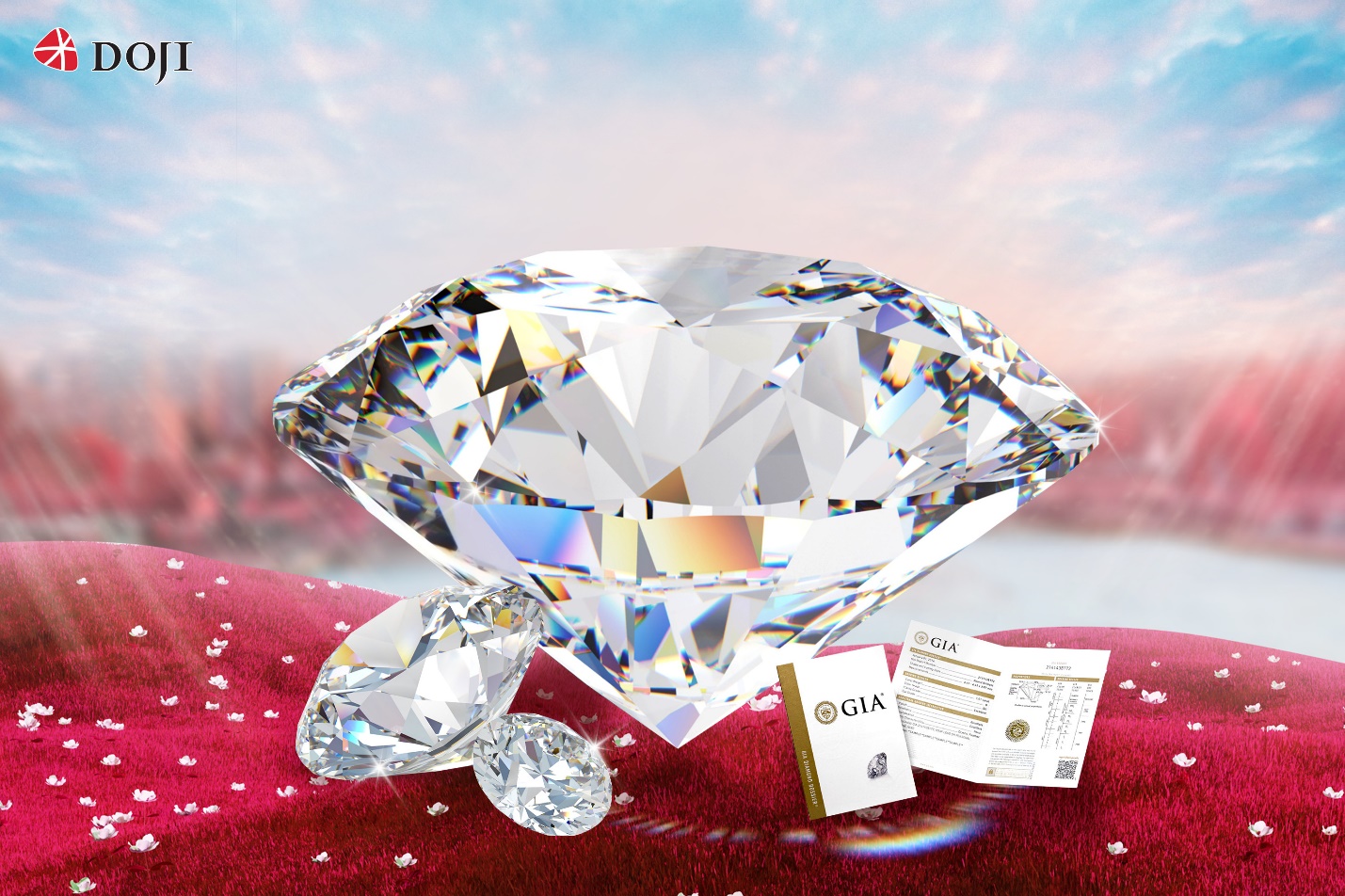 Kim cương viên DOJI đáp ứng đầy đủ các tiêu chuẩn 4C