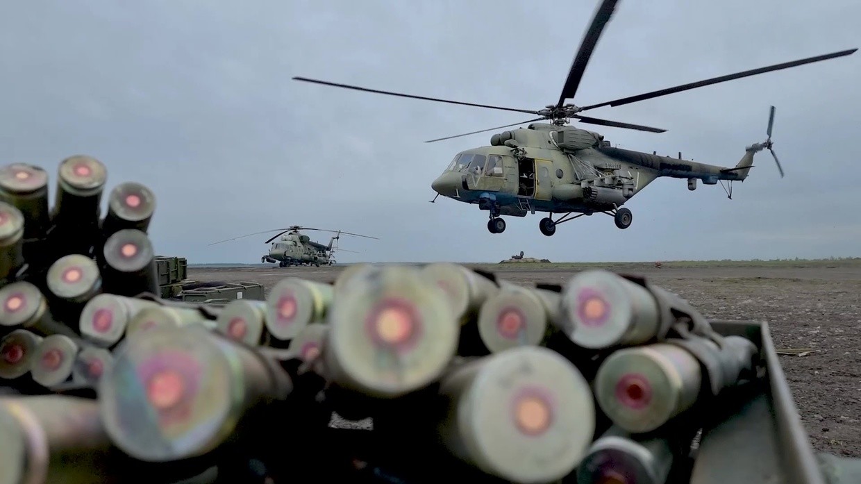 Trực thăng vận tải và chiến đấu Mi-8 của Nga trong chiến dịch quân sự ở Ukraine.