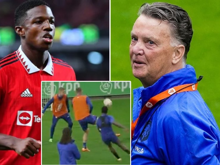 Malacia khiến HLV Van Gaal phấn khích với pha ghi bàn theo phong cách trivela