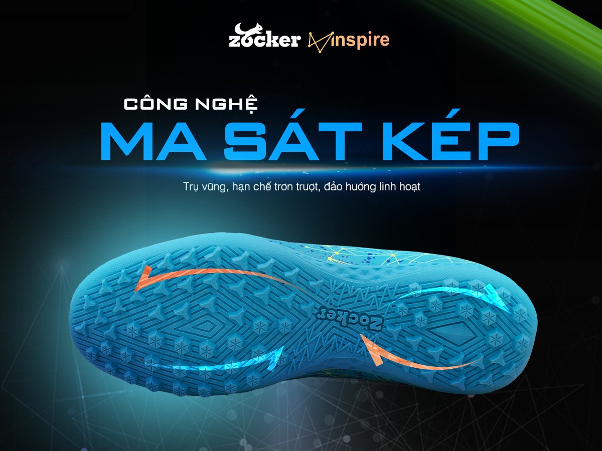 Ứng dụng công nghệ ma sát kép giúp bám sân, vững trụ, hạn chế trơn trượt