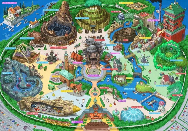 Mô hình công viên Ghibli dự kiến.