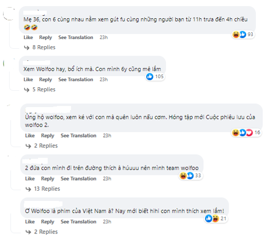 Phụ huynh Việt Nam bày tỏ sự yêu mến dành cho Wolfoo. Nguồn: Beatvn